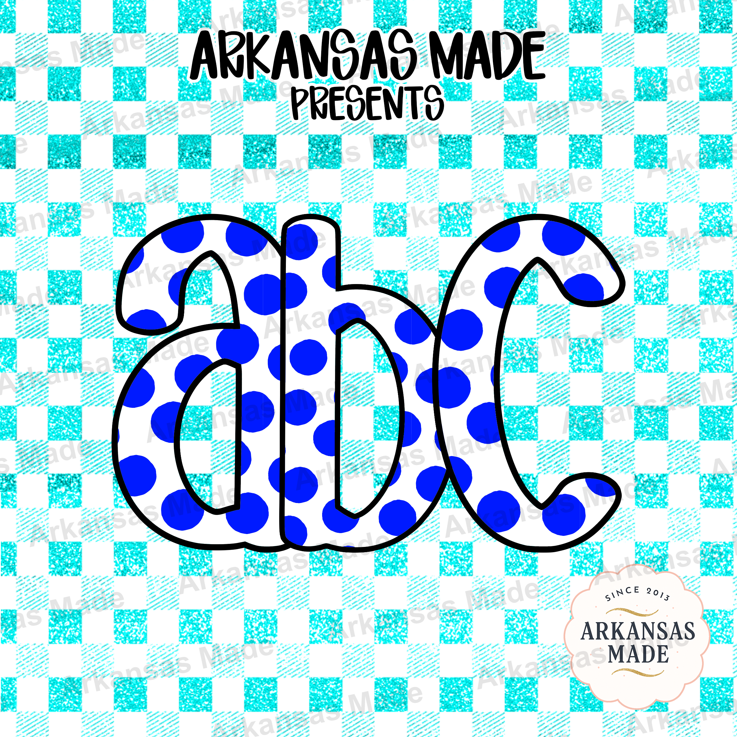 Blue Polka Dot Alphabet Digital Download Alpha Set, Lowercase Letters PNG, Sublimation Design Files, Preppy Craft Supply, Custom Monogram - Image 4