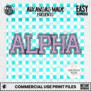 Alpha Digital Download Varsity Letters PNG, Sorority Alpha Set, Collegiate Font, Glitter Checkered Alphabet Digital Download Alpha Set