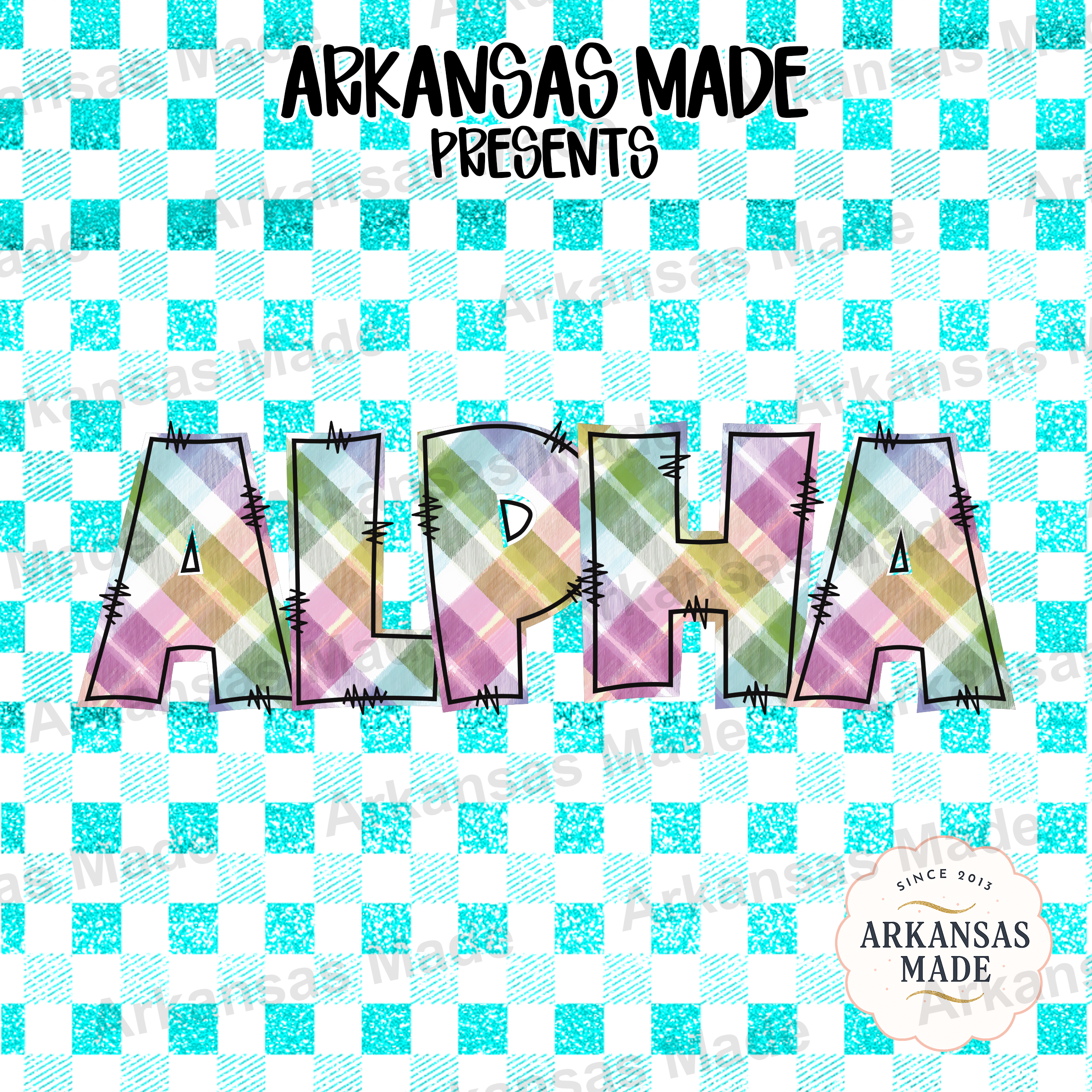 Alpha Digital Download Set Plaid Glitter PNG, Sorority Letters, Greek Alphabet, Preppy Pastel Font, Sublimation Design, Craft Clipart - Image 4