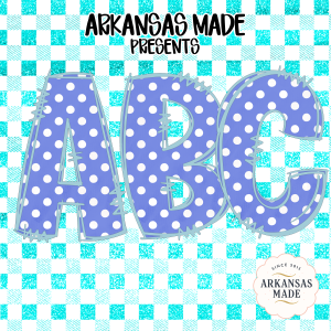 Digital Download Full A-Z Alphabet, Purple Polka Dot Sublimation PNGs, Stitched Applique DTF Alpha Pack, Cute Kids Letters, Nursery Decor