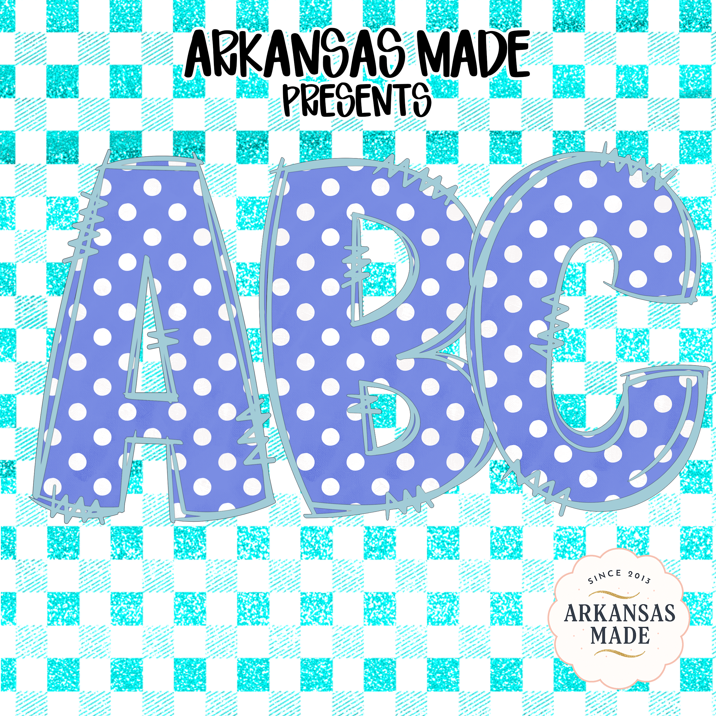 Digital Download Full A-Z Alphabet, Purple Polka Dot Sublimation PNGs, Stitched Applique DTF Alpha Pack, Cute Kids Letters, Nursery Decor