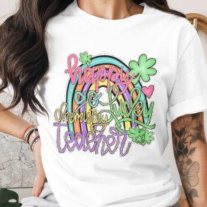 Happy Go Lucky Chemistry Teacher PNG, St Patricks Day Rainbow Clover Sublimation, DTF Digital Download File