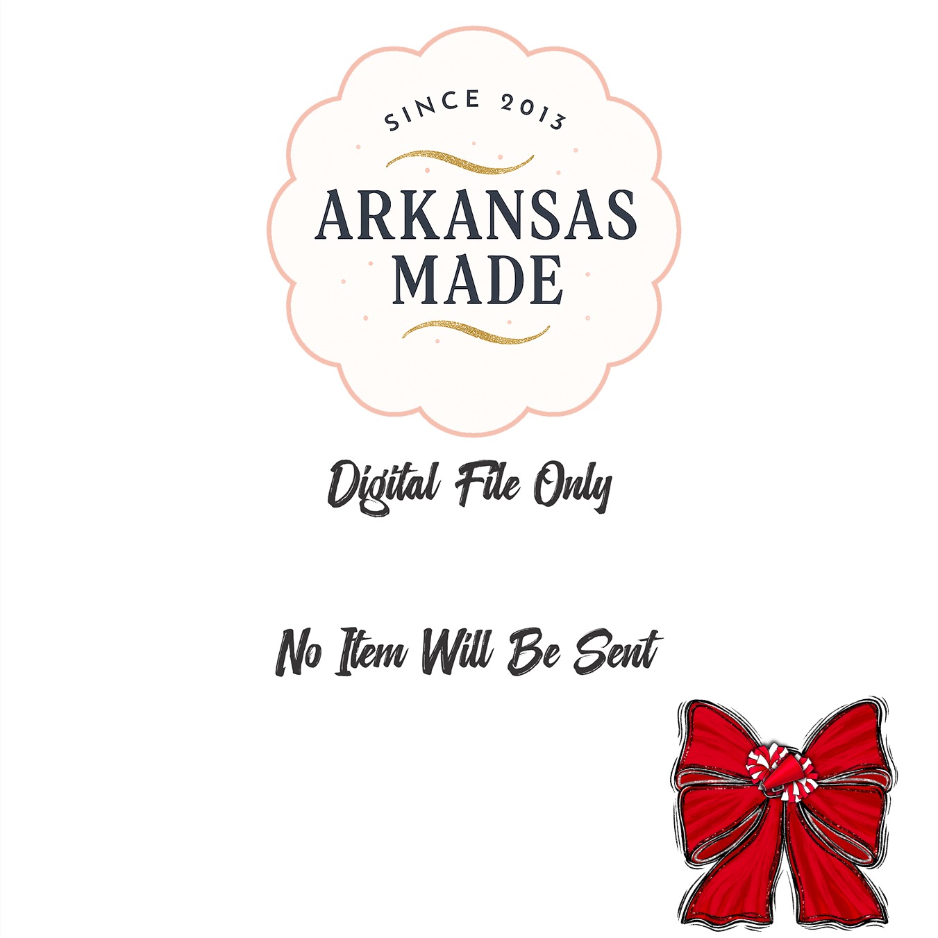 Red Cheer Bow PNG, Megaphone and Pom Pom Sublimation, Glitter School Spirit Digital Download, Distressed DTF Design, Team Sports Graphic - Image 3