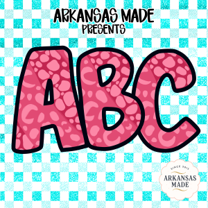 Pink Dalmatian Spot A-Z Alphabet, Blue Gingham Letters, Digital Download, Sublimation PNGs, DTF Transfers, Full Alpha Pack, Glitter Pattern
