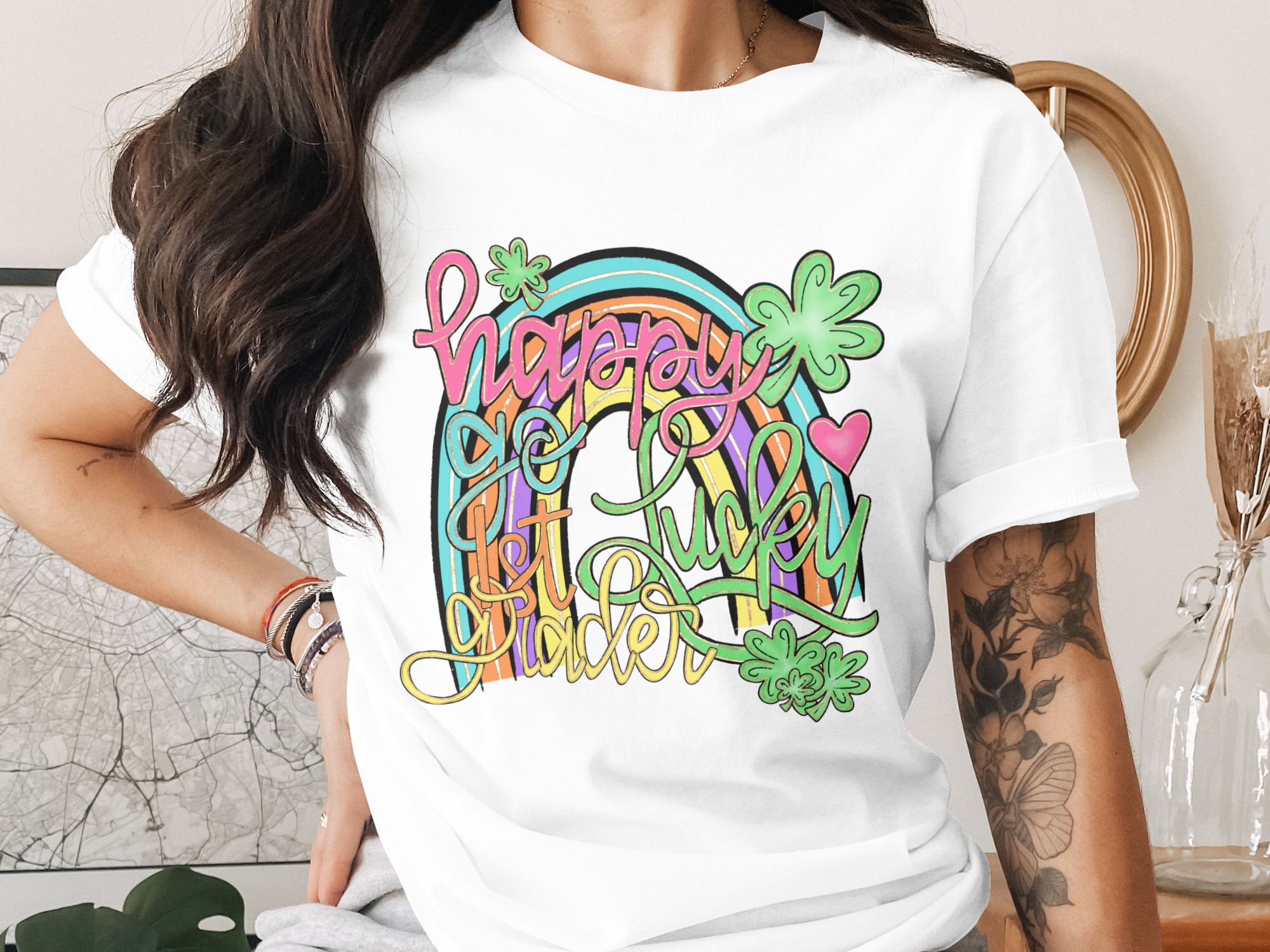 Happy Go Lucky 1st Grader PNG, St Patricks Day Rainbow Shamrock Digital Download, First Grade Sublimation DTF, Lucky Teacher Kids