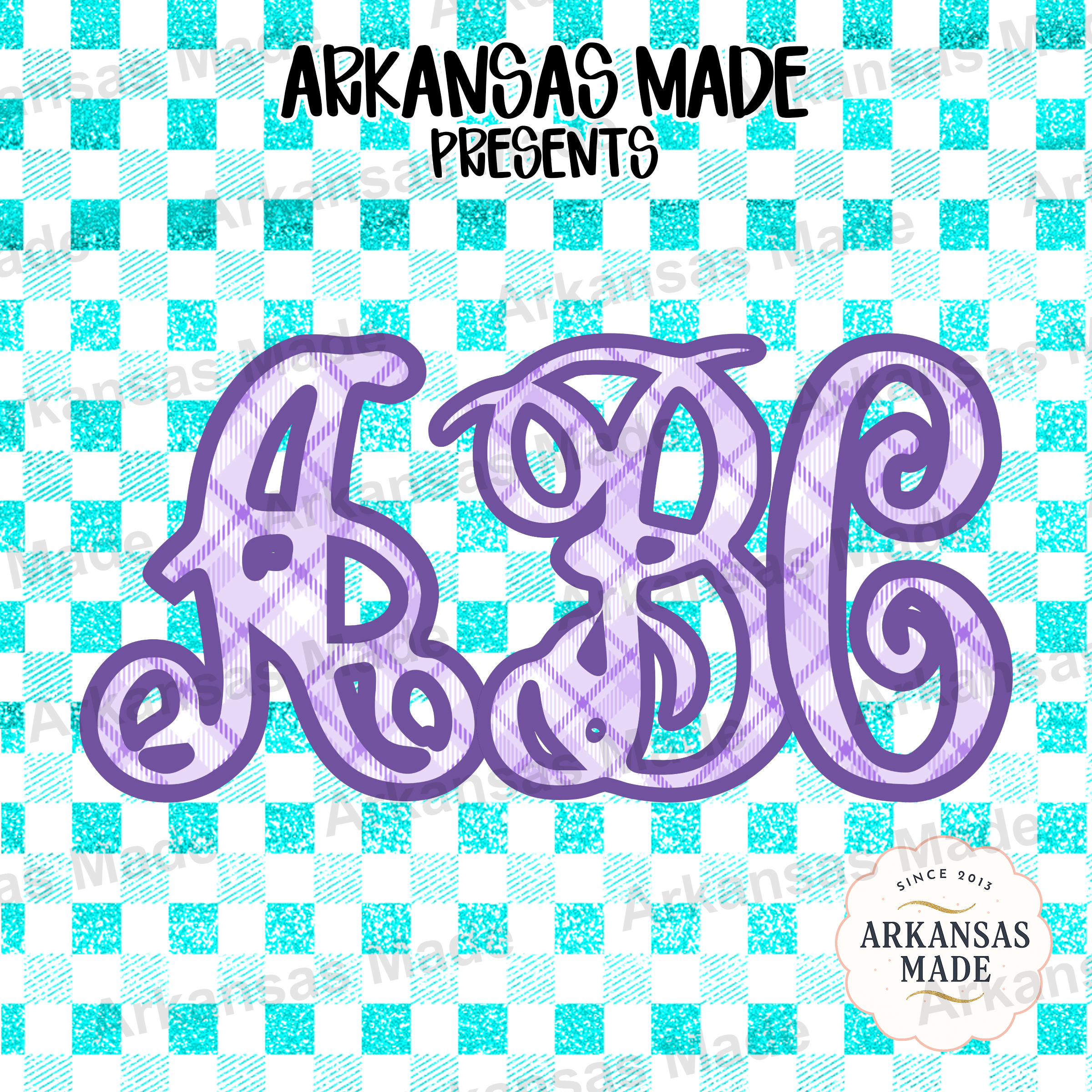 Plaid Monogram ABC Digital Download Alpha Set, Teal Glitter Letters PNG, Preppy Buffalo Check Sublimation Design - Image 4