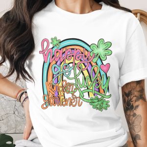Happy Go Lucky Kindergartener PNG, St Patricks Day Digital Download, Rainbow Shamrock Sublimation Design, Cute Back to School DTF, Kid Tee