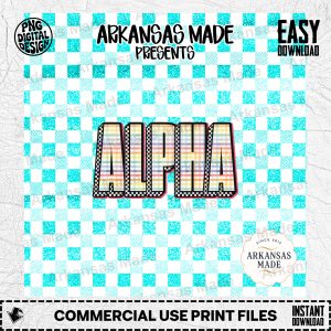 Preppy Alpha Letters Digital Download Alpha Set, Gingham Checkered PNG, Sorority College Craft Supply, Bright Colorful Alphabet