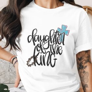 Daughter of the King Digital Design, Christian Faith PNG, Religious SVG File, Inspirational Jesus Cross Crown of Thorns Art for Women &