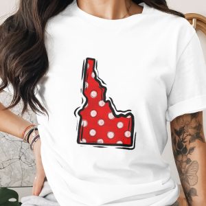 Idaho State Polka Dot Map Digital Download, Red White Grunge Sublimation Design, DTF Ready PNG, USA Home State Art, Travel Gift Idea