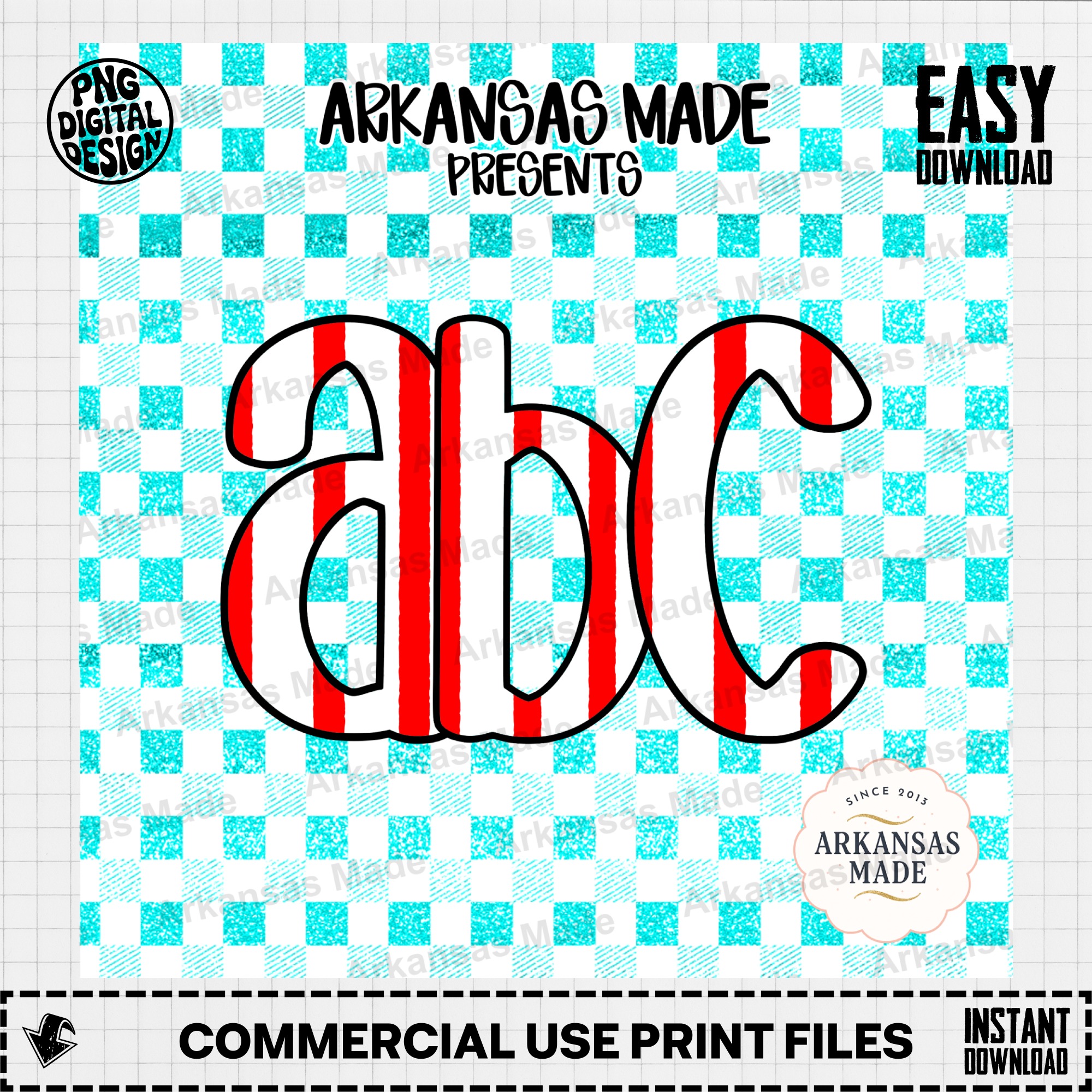 Red Stripe Alphabet Digital Download Alpha Set | Preppy Striped Letters SVG PNG | Varsity Font Clipart Graphics | Instant Download - Image 2