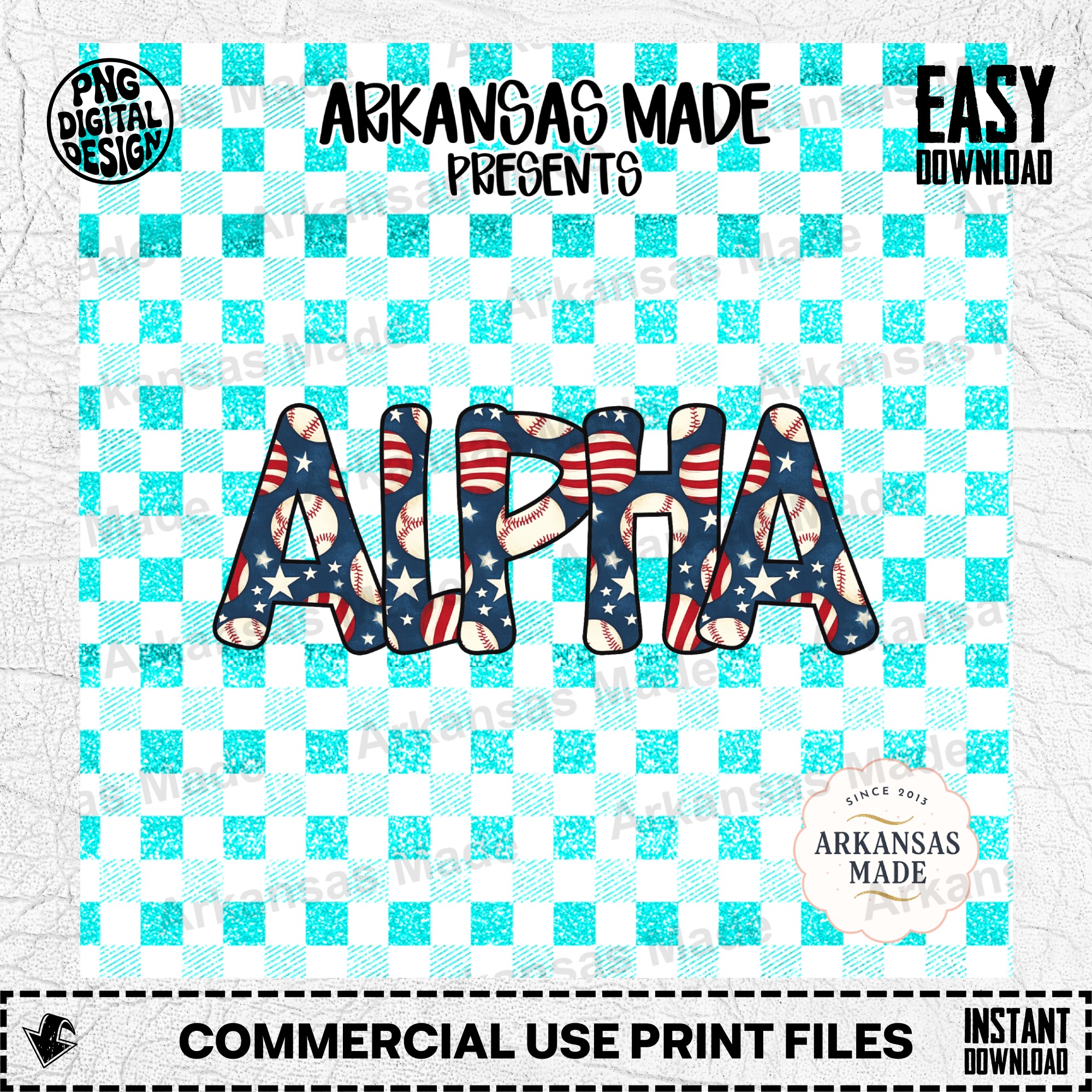 Baseball Patriotic Alpha Set, American Flag Letters, Red White Blue Glitter Sports Alphabet, Fourth of July Sublimation PNG Clipart, Digital