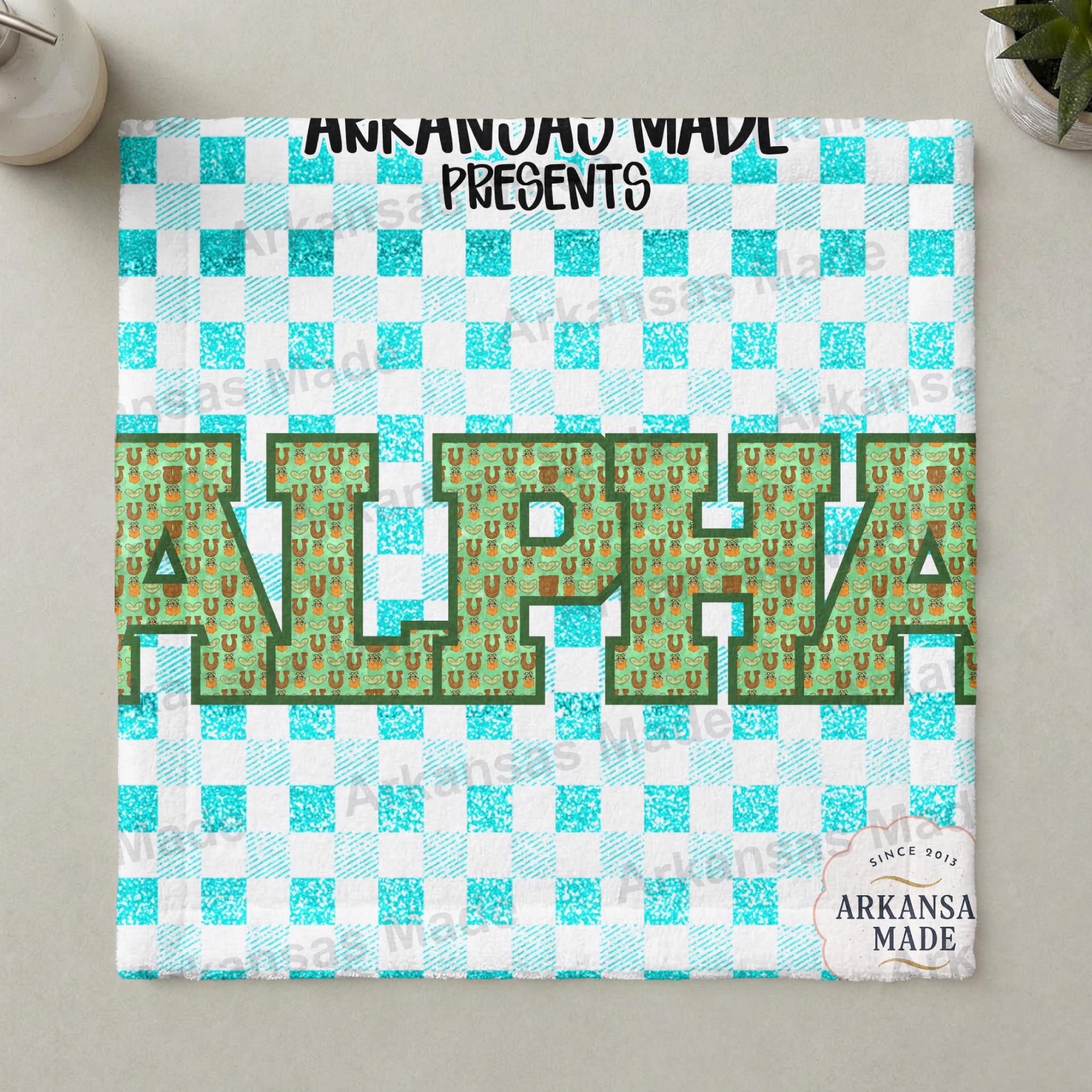 St Patrick's Day Alpha Digital Download Set | Lucky Leprechaun Shamrock Horseshoe PNG Sublimation Design | Green Glitter Checkered Font - Image 3