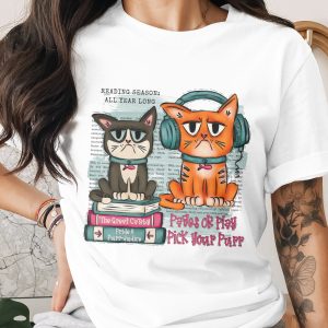 Grumpy Reading Cats Digital Download, Bookworm Feline Sublimation DTF PNG, Literary Cat Lover Gift, Funny Reader Design, Instant Download
