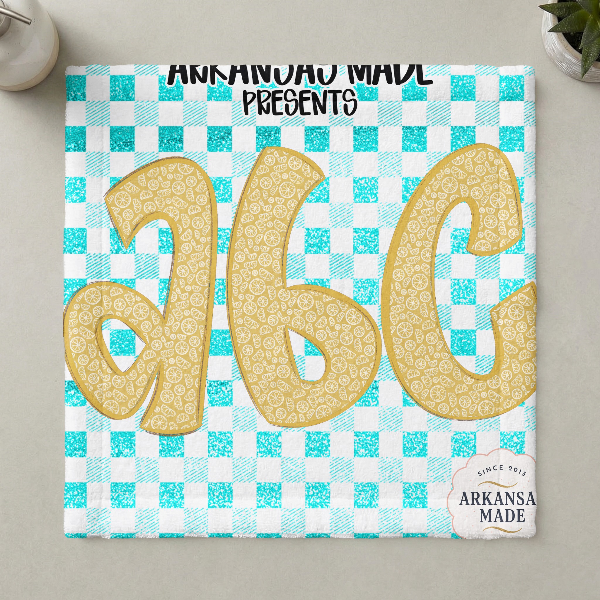 Digital Download Full A-Z Alpha, Citrus Lemon Lime ABC Letters PNGs, Summer Gingham Alphabet, Sublimation DTF File, Digital Font Art - Image 6