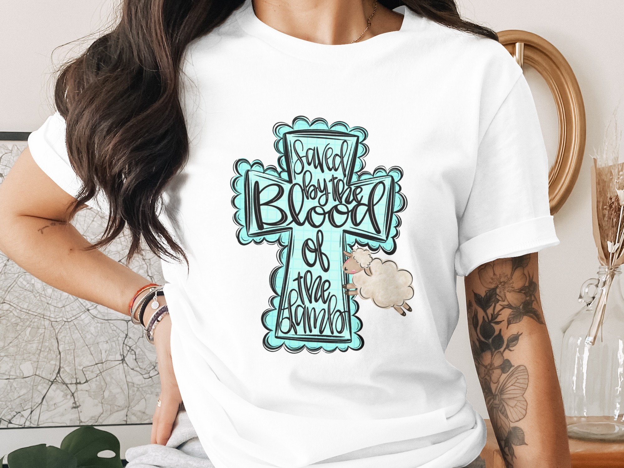 Saved by the Blood of the Lamb PNG Digital Download, Christian Cross Art, Religious Easter, Scripture Faith Jesus File