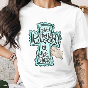 Saved by the Blood of the Lamb Digital | Christian Cross PNG SVG | Easter Religious Scripture Art | Inspirational Faith Jesus Design