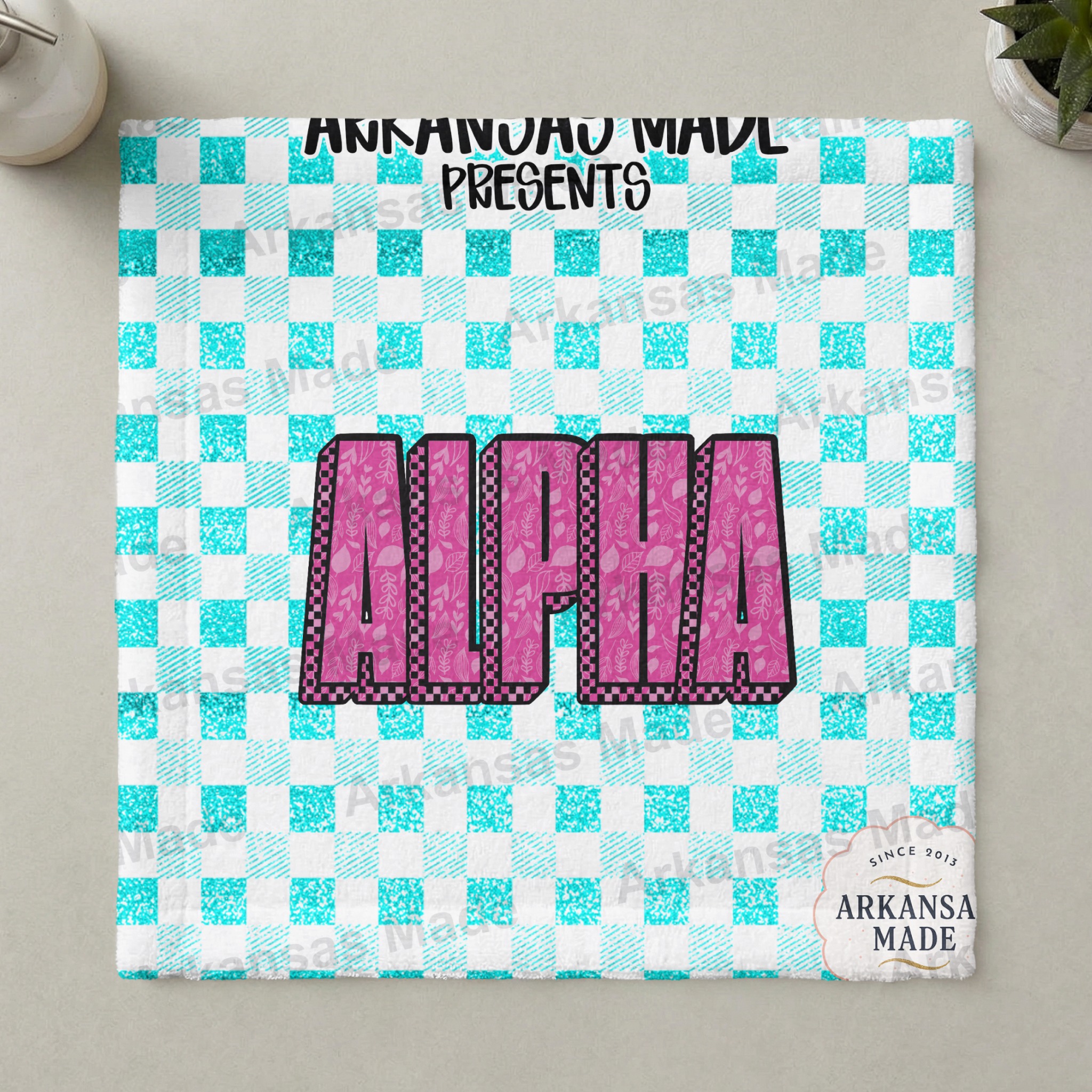 Pink Floral Glitter Gingham Digital Alpha Set | Sorority Letter PNG Download | Aesthetic Chunky Alphabet for Crafts & DIY - Image 3