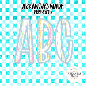 ABC Alphabet Digital Download Full A-Z Alpha, Glitter Gingham PNG, Colorful Letters Sublimation, Preschool DTF Design, Kids Nursery Art