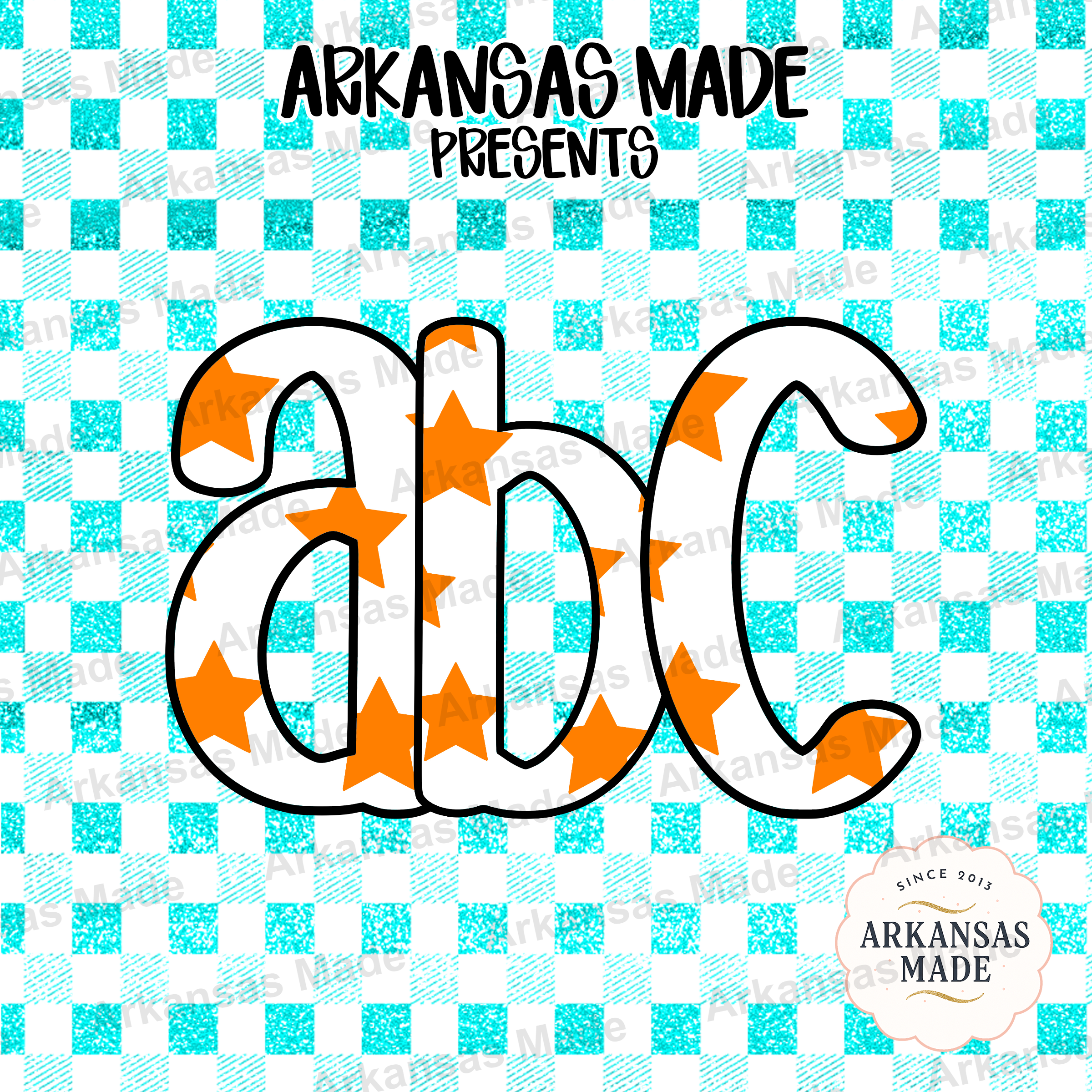 Orange Star Letters Digital Alpha Set PNG - Black Outline ABC Clipart for Sublimation, Kids Crafts, Party Decor, Teacher Design Instant - Image 4