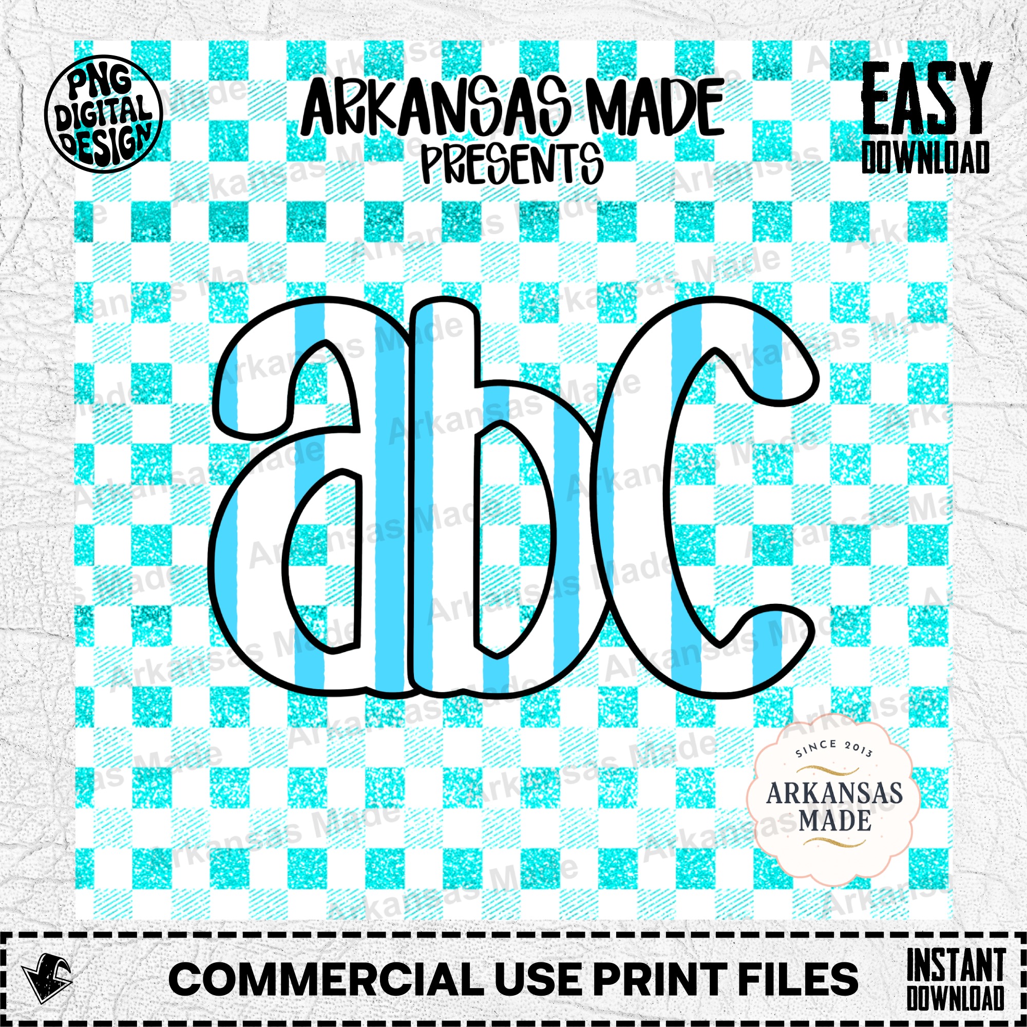 Aqua Blue Striped Glitter Alpha Set Digital Download, Full Alphabet PNG Letters, Summer Font Clipart for Sublimation Crafting, Kids DIY