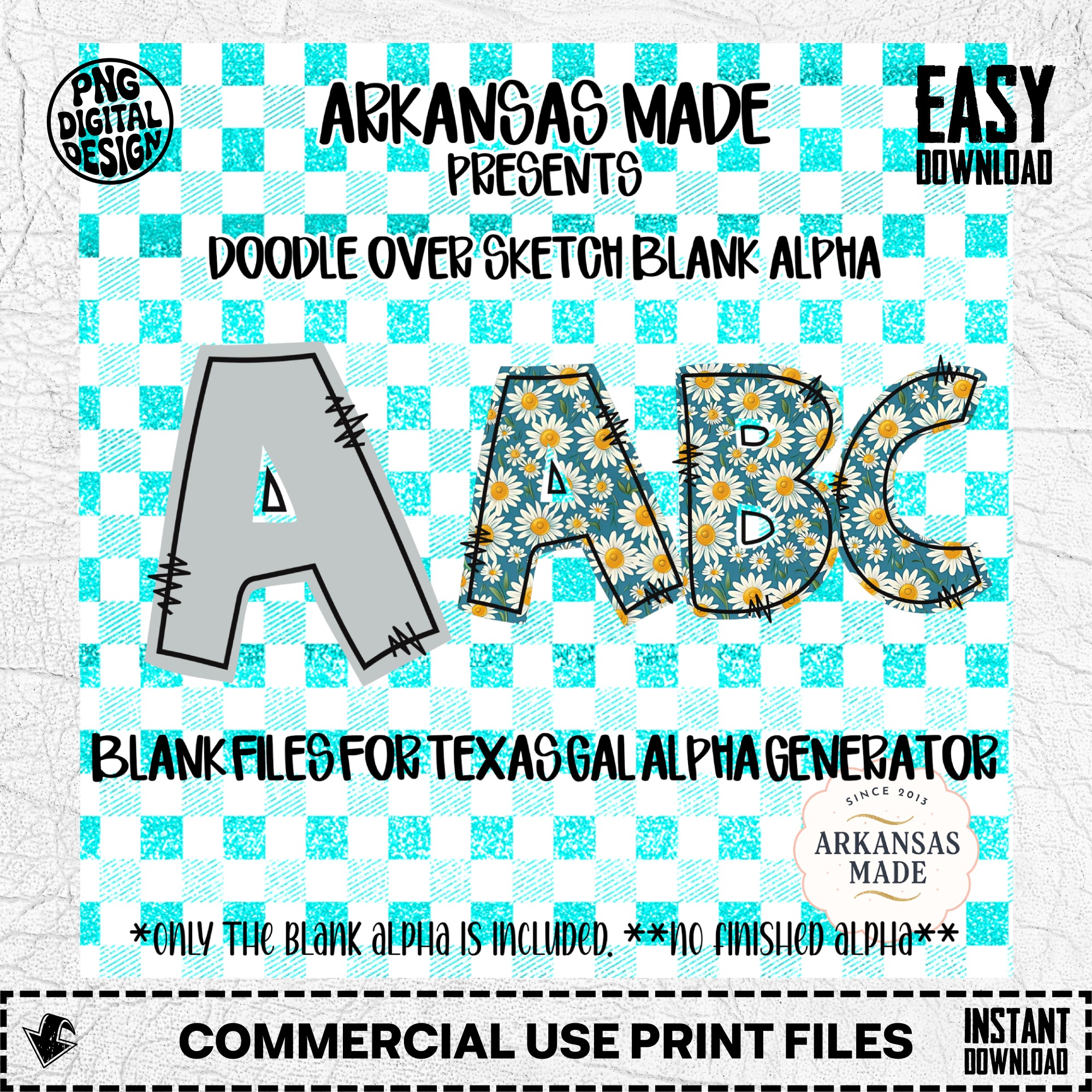 Doodle Over Sketch Blank Alpha PNG Digital Download, Blank Letters Alpha Generator Files, Custom Design Sublimation PNGs - Image 2