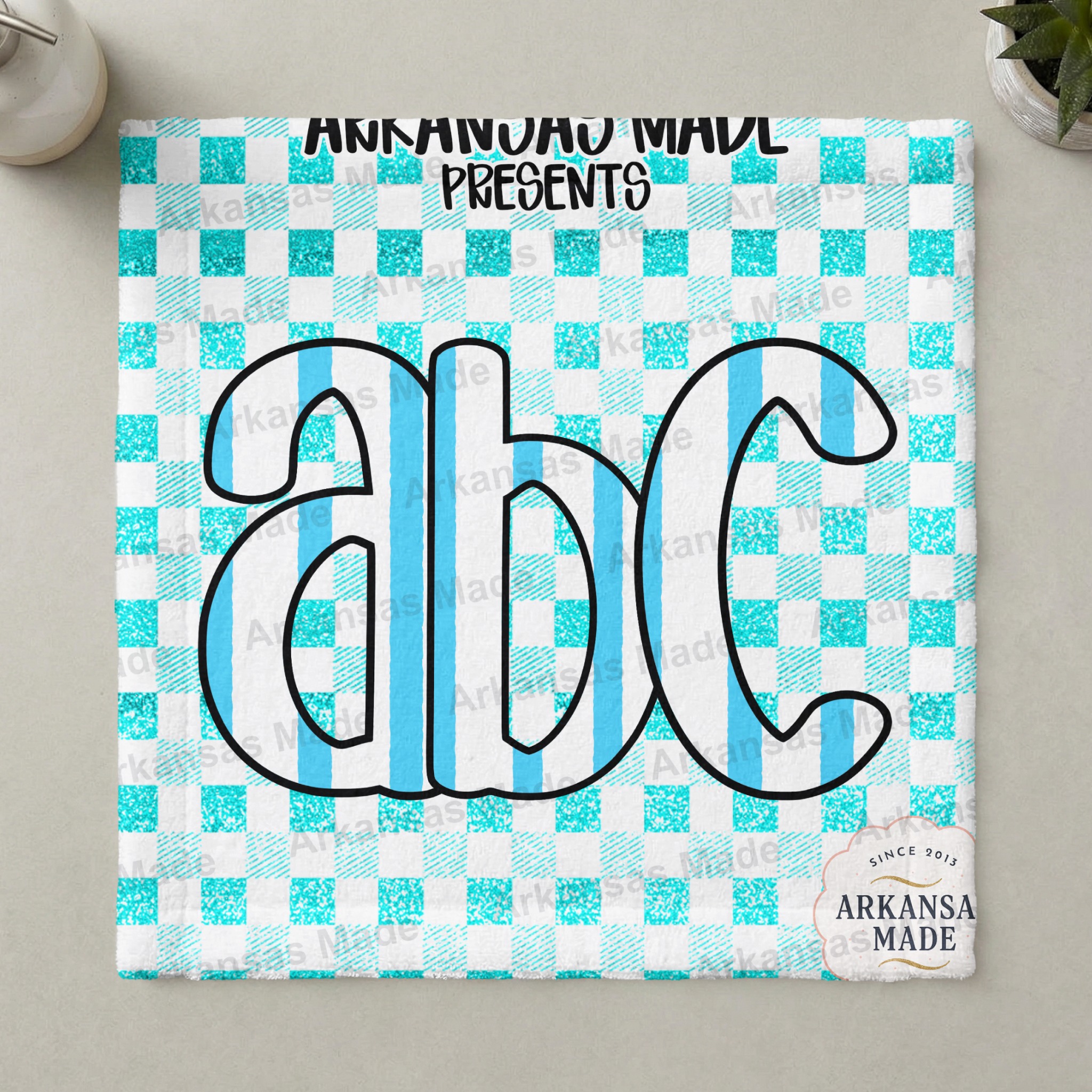 Aqua Blue Striped Glitter Alpha Set Digital Download, Full Alphabet PNG Letters, Summer Font Clipart for Sublimation Crafting, Kids DIY - Image 3