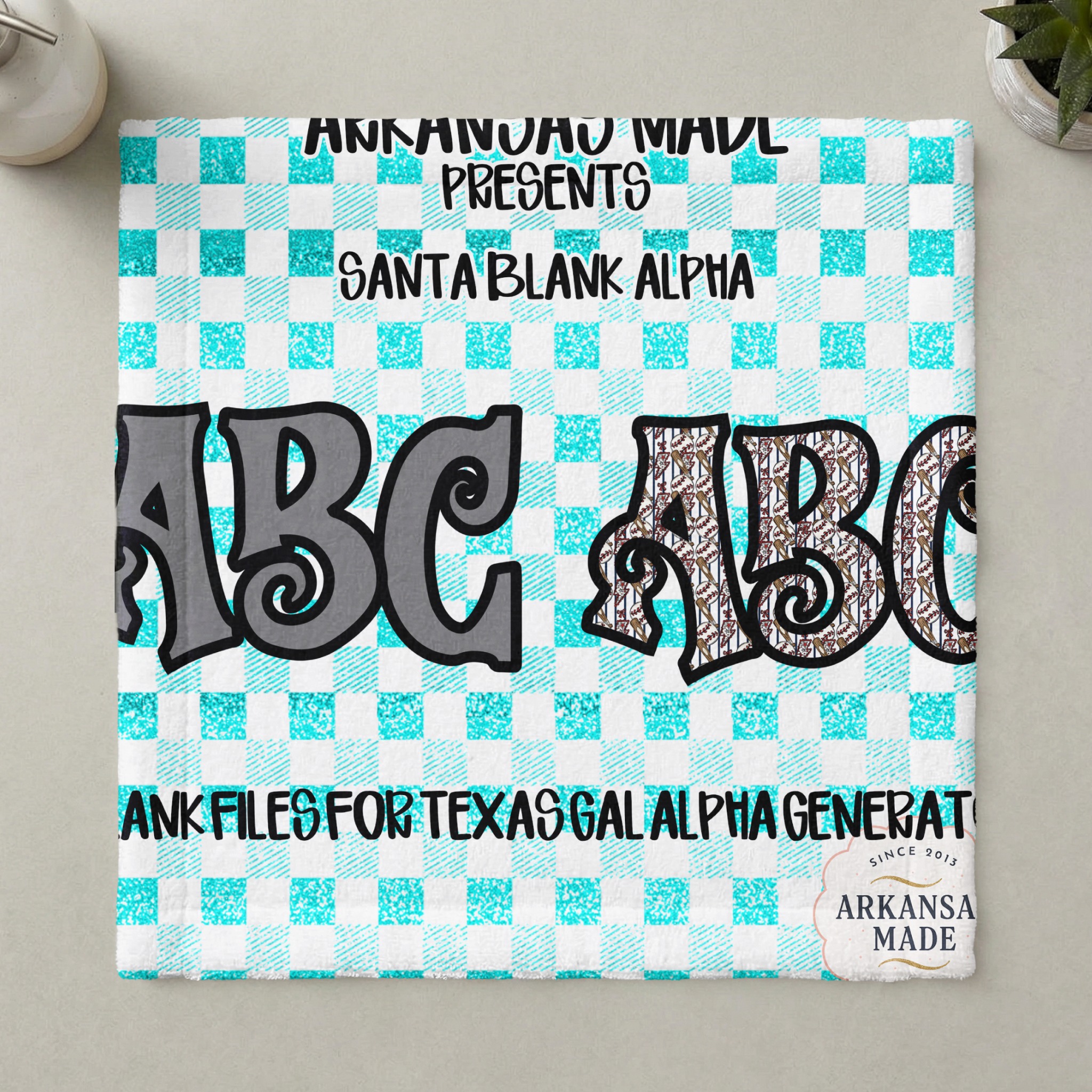 Santa Blank Alpha PNG, Digital Download Sublimation DTF File, Texas Gal Alpha Generator Compatible, Customizable Christmas Font, Craft - Image 5