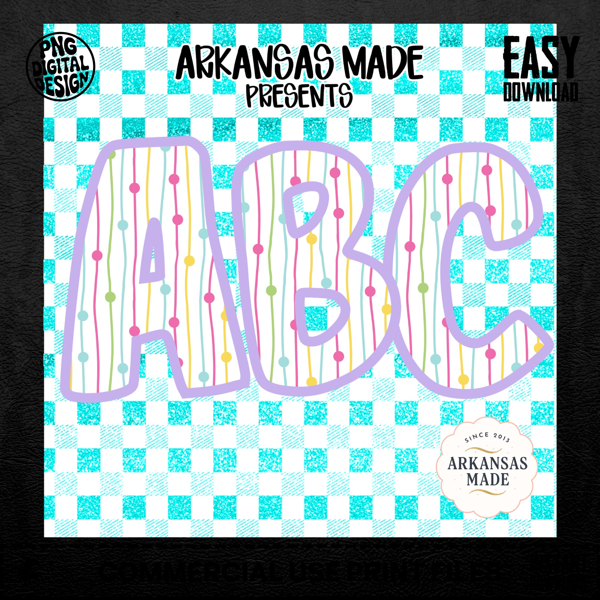 Digital, Digital Download Full A-Z Alpha, Sublimation DTF PNGs, Pastel Striped ABC Letters, Gingham Glitter Alphabet, Kids Design, Nursery - Image 5