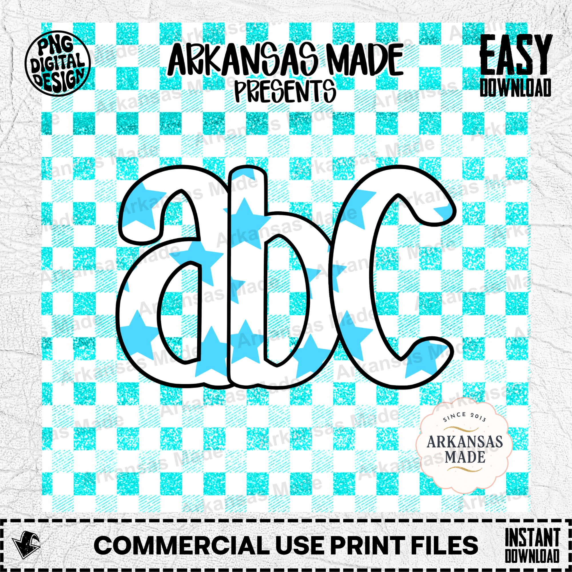 Teal Star Glitter ABC Digital Alpha Set, Cheerful Kidcore Alphabet Letters Clipart PNG, Crafting Instant Download for Teachers & DIY