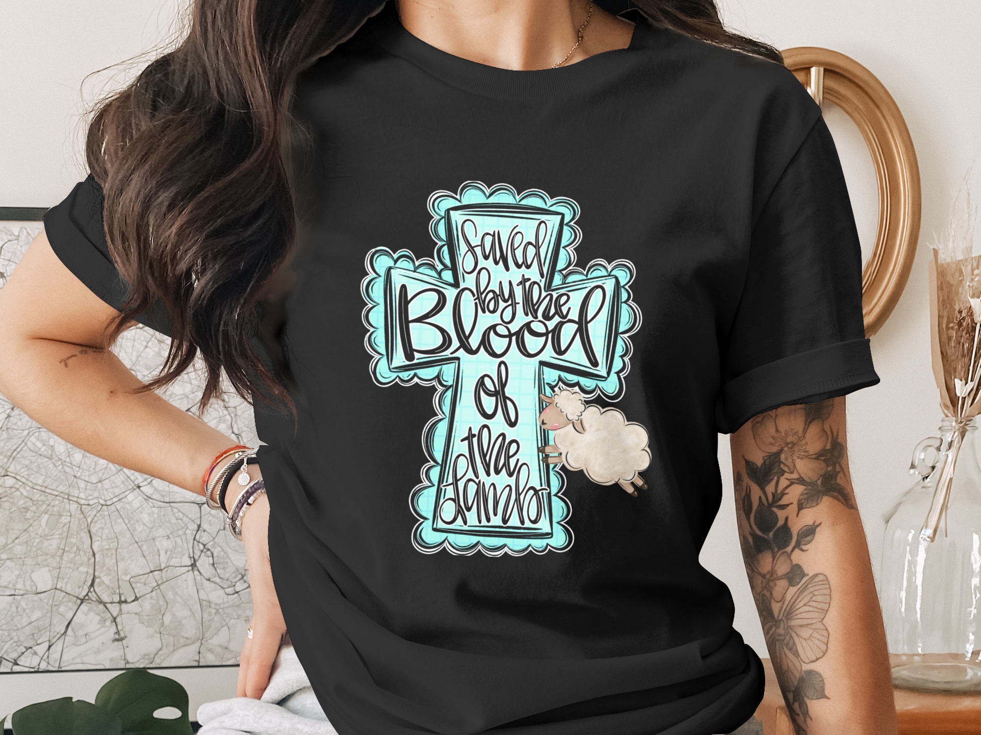 Saved by the Blood of the Lamb Digital | Christian Cross PNG SVG | Easter Religious Scripture Art | Inspirational Faith Jesus Design - Image 2