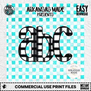 Teal Glitter Buffalo Plaid Digital Download Alpha Set PNG | Rustic Farmhouse Gingham Sparkle Letters Alphabet for Sublimation