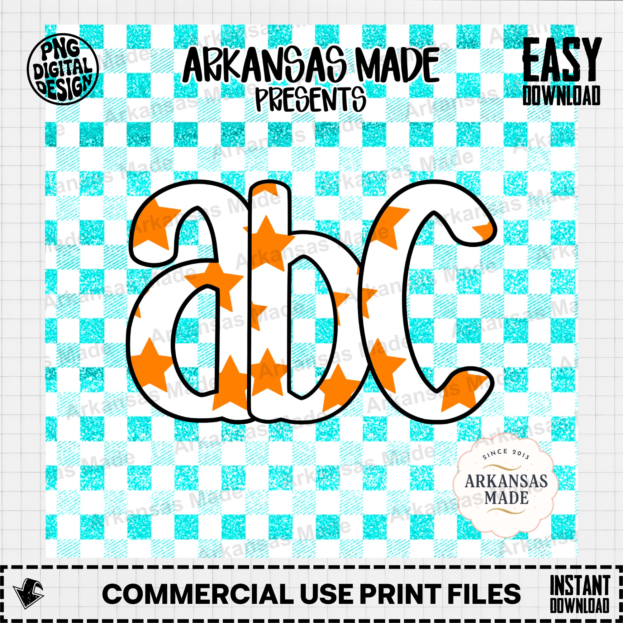 Orange Star Letters Digital Alpha Set PNG - Black Outline ABC Clipart for Sublimation, Kids Crafts, Party Decor, Teacher Design Instant - Image 2