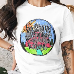 God is with me Mountains Valleys Christian Faith Digital Design - Inspirational Quote SVG PNG, Religious Encouragement Art for Believers &