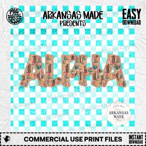 Bookish Floral Leopard Alpha Digital Download Set PNG | Sublimation Alphabet Clipart | Teal Gingham Letter Bundle