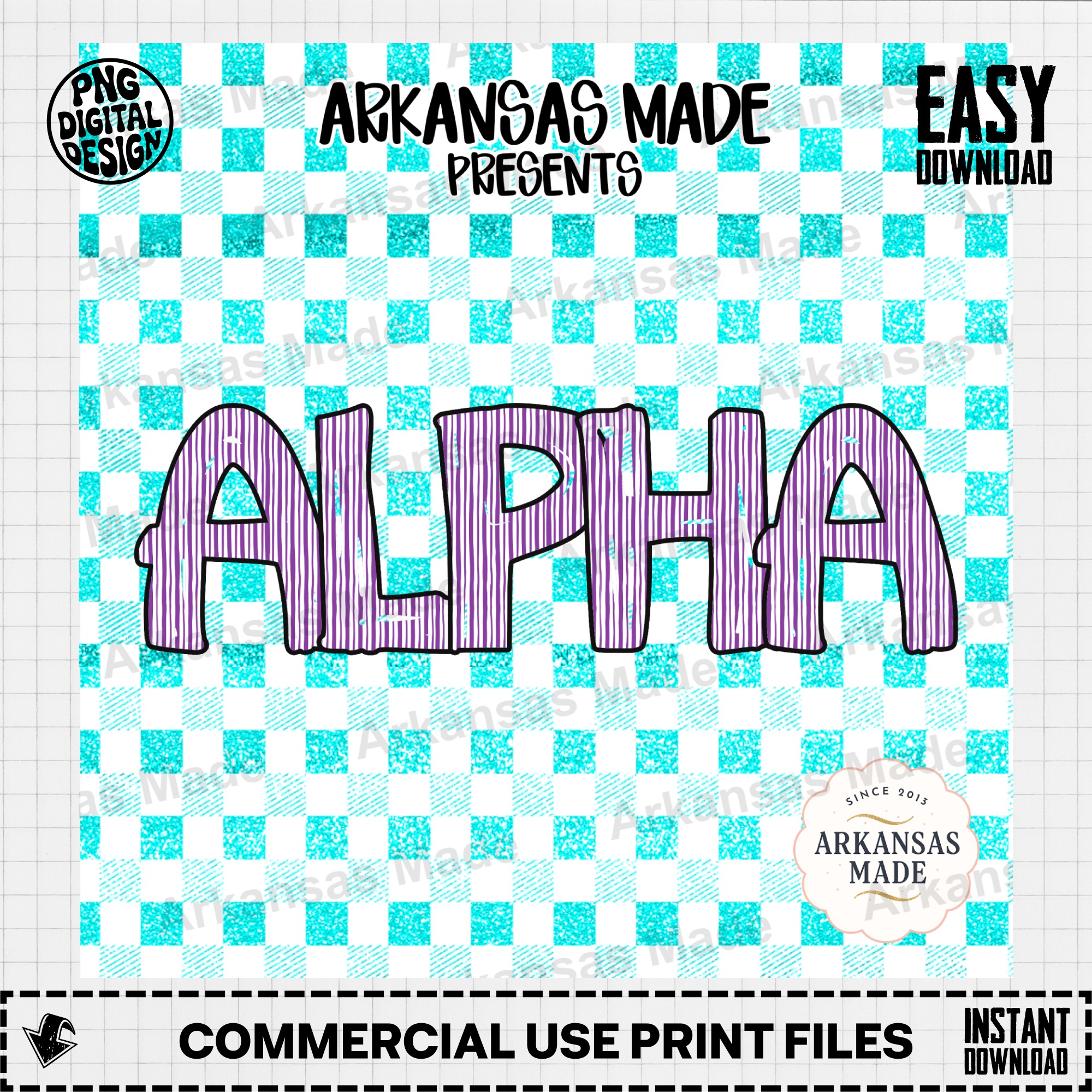 Alpha Set Digital Download, Purple Striped Alphabet Letters PNG, Teal Glitter Plaid Alpha Bundle, Crafty Font Style, Custom Design Creator - Image 2