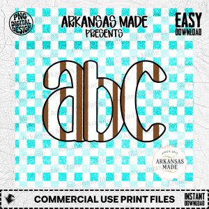Digital Download Alpha Set, Teal Glitter Buffalo Plaid Letters, Brown Gingham Font PNG, Rustic School Alphabet Clipart