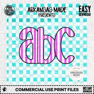 Pink Striped Letters Digital Download Alpha Set, Y2K Alphabet Clipart, Faux Glitter Gingham PNG, Preppy Retro Monogram Creator