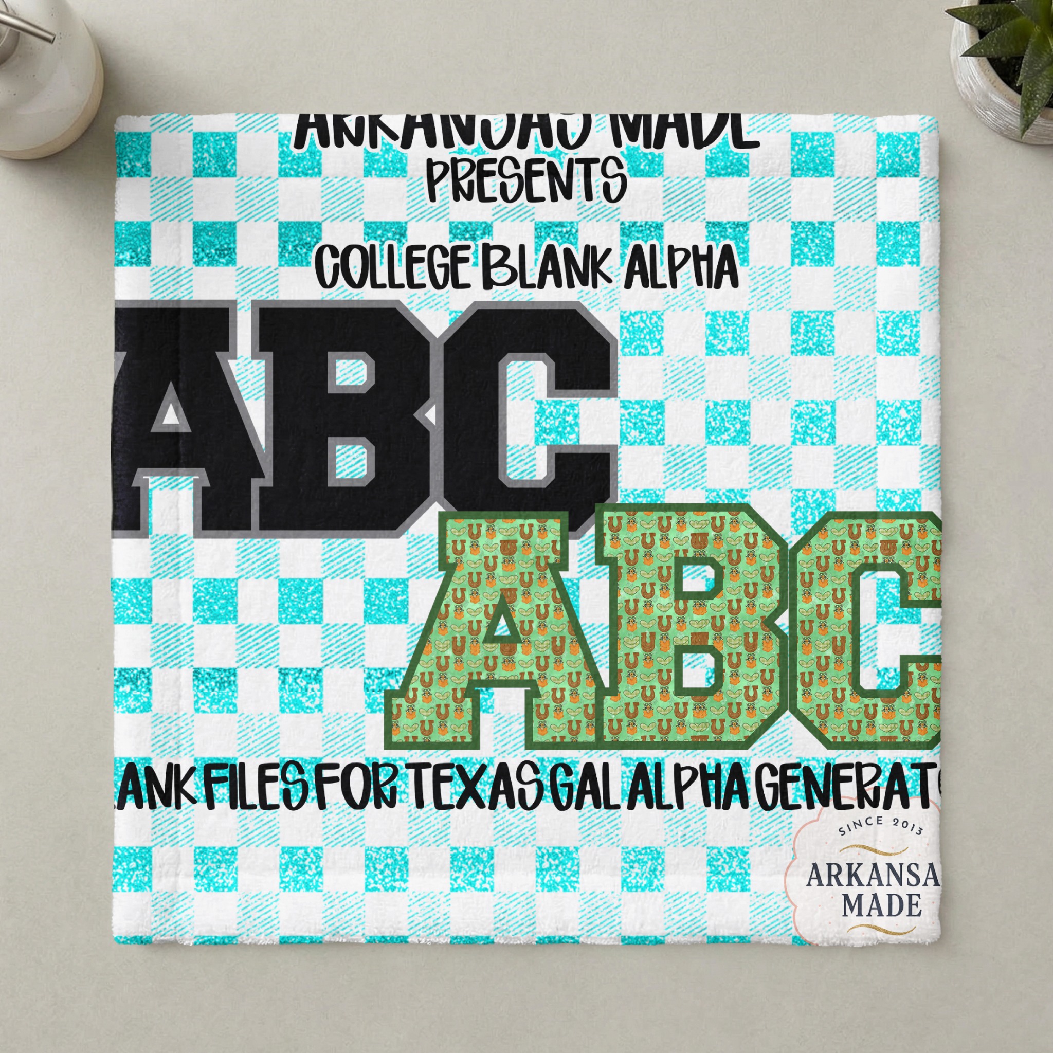 College Blank Alpha PNG, Digital Download, Sublimation DTF Files, Arkansas Made Texas Gal Alpha Generator, Customizable Alphabet Letters - Image 5