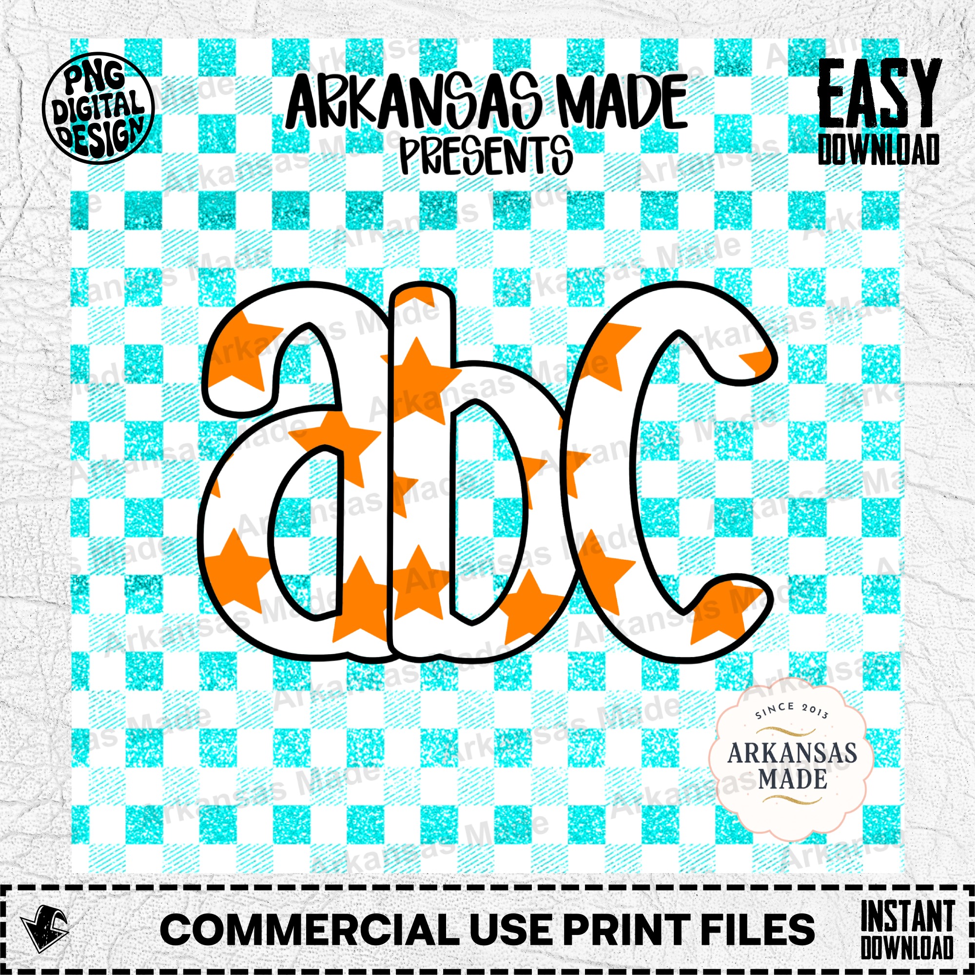 Orange Star Letters Digital Alpha Set PNG - Black Outline ABC Clipart for Sublimation, Kids Crafts, Party Decor, Teacher Design Instant