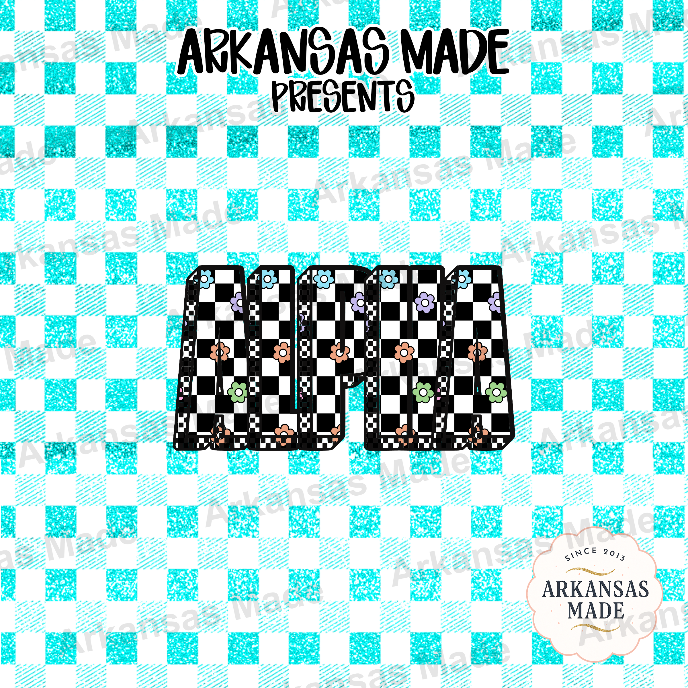 Y2K Checkerboard Alpha Set PNG, Groovy Daisy Letters Digital Download, Retro Alphabet Font for Sublimation & Crafts, Trendy Commercial Use - Image 4
