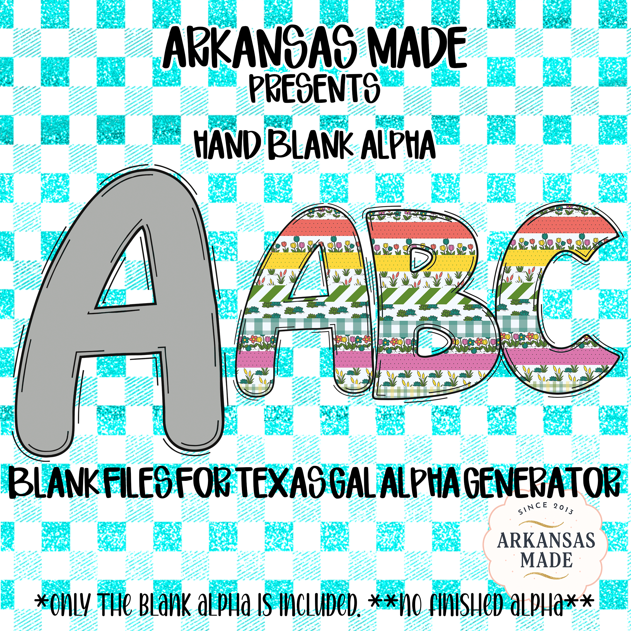 Hand Blank Alpha PNG Digital Download, Texas Gal Alpha Generator Files, Customizable Outline Letters, Sketchy Alphabet Clipart, DIY Crafting