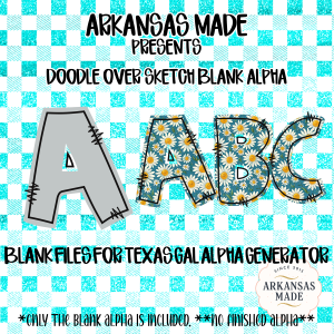Doodle Over Sketch Blank Alpha PNG Digital Download, Blank Letters Alpha Generator Files, Custom Design Sublimation PNGs