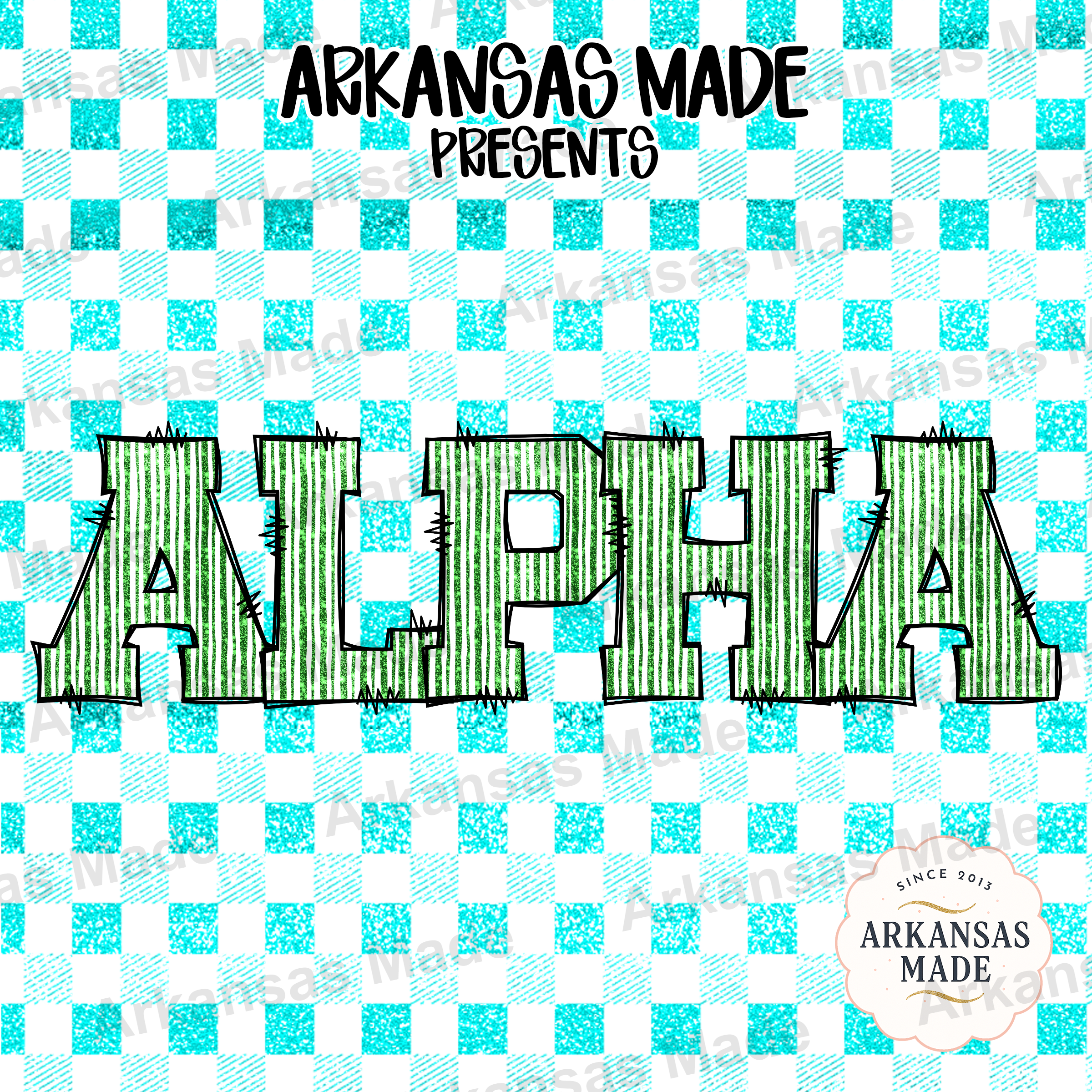 ALPHA Digital Download Alpha Set | Sorority Lettering PNG | Glitter Collegiate Font Greek Life Sublimation Design | Checkered Background SVG - Image 4