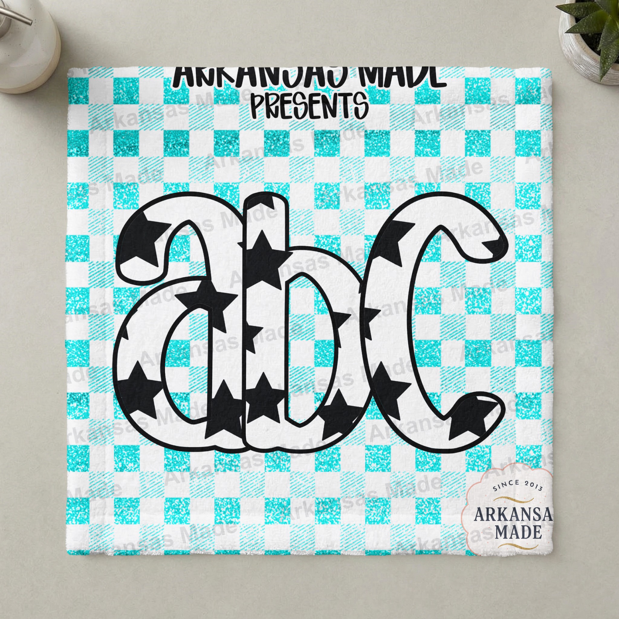 Stars ABC Digital Alpha Set, Faux Glitter Gingham Letters, Crafting Alphabet PNG Bundle, Cute Nursery Decor Font, Sublimation Design Digital - Image 3