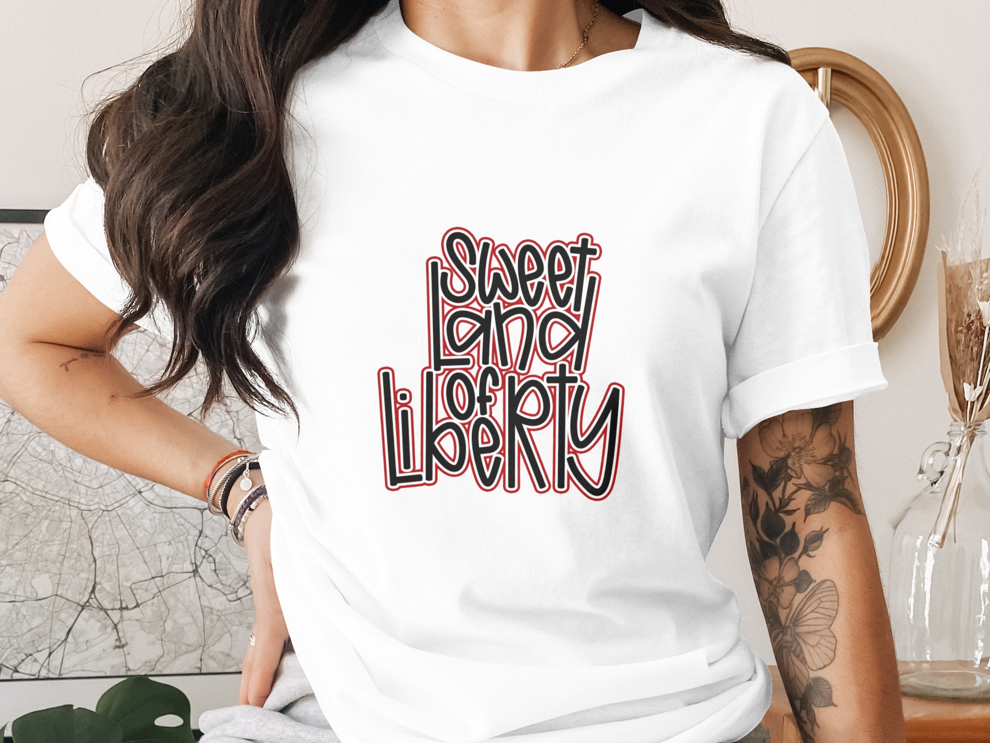 Sweet Land of Liberty T-Shirt, Patriotic 4th of July USA Tee, America Independence Day Summer Shirt Gift