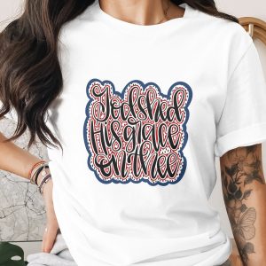 Godshed His Grace On Thee T-Shirt, Patriotic Christian Tee, Faith Based Shirt, 4th of July Gift for Her, Religious Apparel