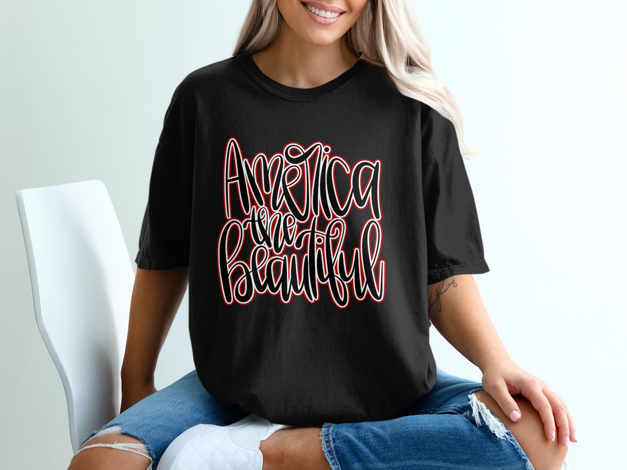 America the Beautiful T-Shirt | Patriotic Shirt | 4th of July Tee | Memorial Day Gift | USA Pride Outfit | American Spirit Top - Image 2