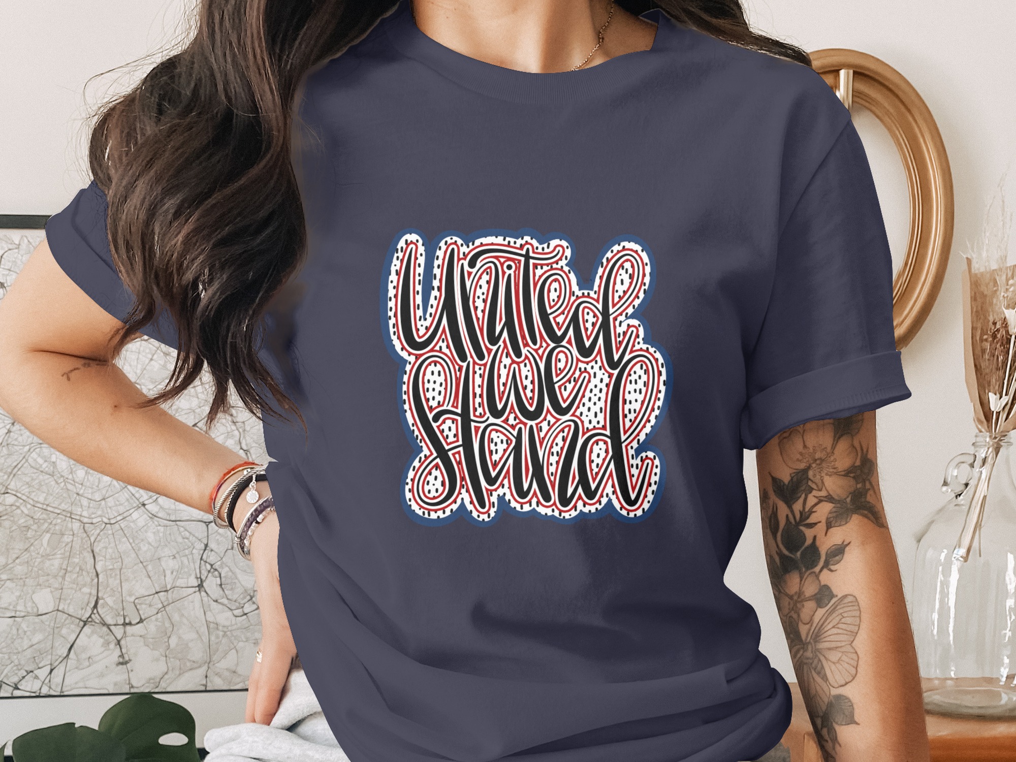 United We Stand Patriotic T-Shirt | 4th of July USA Flag Tee | Memorial Day Military Veterans Gift | Freedom Unity Shirt - Image 3
