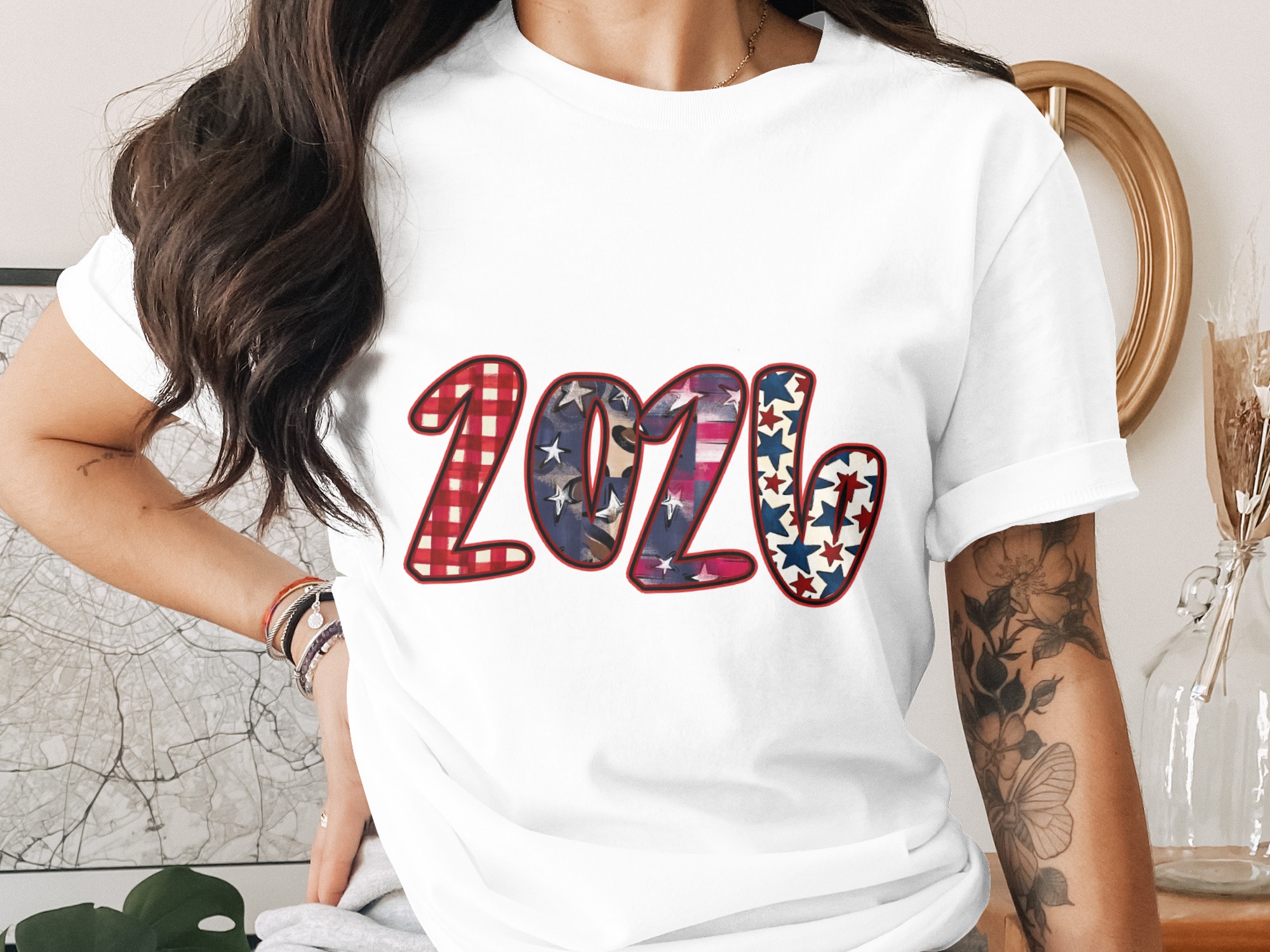 2024 Patriotic T-Shirt | Distressed Americana Tee | 4th of July Celebration Shirt | Election Year Apparel | Rustic USA Flag Leopard Star